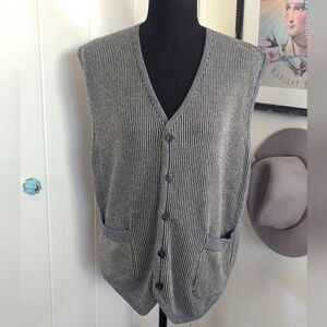 Ermenegildo Zegna Button Up Sweater Vest MD Preppy Quiet Luxury Cozy Academia